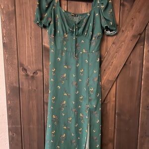 Floral Green Maxi Dress